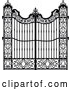 Vector Clip Art of Retro Ornate Wrought Iron Gate by Frisko