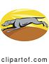 Vector Clip Art of Retro Oval Running Greyhound Logo by Patrimonio