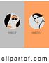 Vector Clip Art of Retro Panels of Women with Makeup and Hairstyle Text by Elena