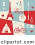 Vector Clip Art of Retro Paris Themed Collage with Text and Items by Eugene