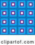 Vector Clip Art of Retro Pattern Background of Blue, White and Purple Squares by Arena Creative