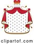Vector Clip Art of Retro Patterned Royal Mantle with a Red Crown and Drapes by Vector Tradition SM