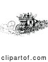 Vector Clip Art of Retro People on a Horse Drawn Carriage by Prawny Vintage