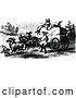 Vector Clip Art of Retro People on Hay on a Horse Drawn Cart by Prawny Vintage