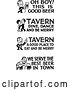 Vector Clip Art of Retro People with Tavern and Bar Text by BestVector