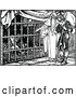 Vector Clip Art of Retro Pilgrims Progress Guy in a Lion Cage by Prawny Vintage