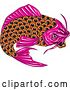 Vector Clip Art of Retro Pink and Orange Koi Fish by Patrimonio