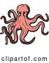 Vector Clip Art of Retro Pink Octopus by Vector Tradition SM