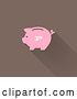 Vector Clip Art of Retro Pink Piggy Bank with a Shadow on Brown by Elena