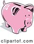 Vector Clip Art of Retro Pink Piggy Coin Bank by Patrimonio