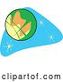 Vector Clip Art of Retro Planet Mars on Blue with Stars by Xunantunich