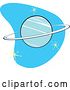 Vector Clip Art of Retro Planet Neptune on Blue with Stars by Xunantunich