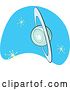 Vector Clip Art of Retro Planet Uranus on Blue with Stars by Xunantunich