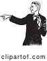 Vector Clip Art of Retro Pointing Teenage Boy in a Tux by Picsburg