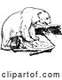 Vector Clip Art of Retro Polar Bear on Boat Ruins by Prawny Vintage