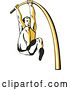 Vector Clip Art of Retro Pole Vaulter by Patrimonio