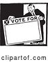 Vector Clip Art of Retro Politician Holding a Vote for Sign by BestVector