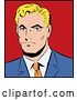 Vector Clip Art of Retro Pop Art Styled Blond Business Man by Brushingup