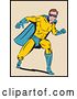Vector Clip Art of Retro Pop Art Super Hero Guy in a Punching Stance by Brushingup
