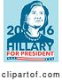 Vector Clip Art of Retro Portrait of Hillary Clinton with Text on Blue by Patrimonio