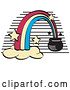 Vector Clip Art of Retro Pot of Gold at the End of a Rainbow by Andy Nortnik