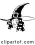 Vector Clip Art of Retro Pretty Young Witch with Black Wavy Hair, Wearing a Pointy Hat and Flashing a Flirty Expression at the Viewer by Lawrence Christmas Illustration