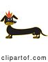 Vector Clip Art of Retro Prince Dachshund Dog Wearing a Crown by Andy Nortnik