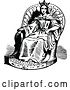 Vector Clip Art of Retro Princess in a Chair by Prawny Vintage