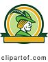 Vector Clip Art of Retro Profile of Robin Hood Wearing a Plumed Hat in a Circle by Patrimonio