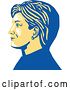 Vector Clip Art of Retro Profile Portrait of Hillary Clinton by Patrimonio
