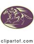 Vector Clip Art of Retro Purple and Beige Horse Racing Logo by Patrimonio