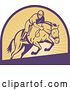 Vector Clip Art of Retro Purple and Yellow Horse Racing Logo by Patrimonio