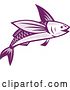Vector Clip Art of Retro Purple Flying Fish by Patrimonio