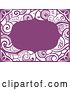 Vector Clip Art of Retro Purple Swirl Floral Frame by BNP Design Studio