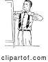 Vector Clip Art of Retro Putting on a Tie by Prawny Vintage