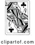 Vector Clip Art of Retro Queen of Clubs Playing Card by Prawny Vintage