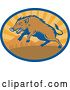 Vector Clip Art of Retro Razorback Boar Running Logo by Patrimonio