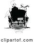 Vector Clip Art of Retro Rear View of a Sketched Couple in a Car by Prawny Vintage