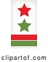 Vector Clip Art of Retro Red and Green Stars over Lines by Cherie Reve