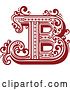 Vector Clip Art of Retro Red and White Capital Letter B with Flourishes by Vector Tradition SM
