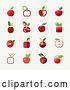 Vector Clip Art of Retro Red Apple Icons by Elena