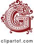 Vector Clip Art of Retro Red Capital Letter G with Flourishes by Vector Tradition SM