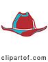 Vector Clip Art of Retro Red Cowboy Hat Cast in Blue Lighting by Andy Nortnik