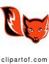 Vector Clip Art of Retro Red Fox Face and Tail by Patrimonio