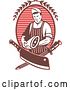Vector Clip Art of Retro Red Styled Butcher by Patrimonio