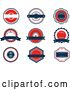 Vector Clip Art of Retro Red White and Blue Banners and Labels by Vector Tradition SM