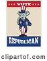 Vector Clip Art of Retro Republican GOP Party Elephant Uncle Sam Holding a Thumb up with Vote Text by Patrimonio