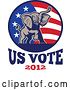 Vector Clip Art of Retro Republican Political Party Elephant and Flag with Us Vote 2012 Text 2 by Patrimonio