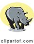 Vector Clip Art of Retro Rhino over Yellow Logo by Patrimonio