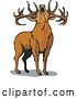 Vector Clip Art of Retro Roaring Deer by Patrimonio